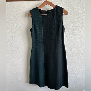 ST JOHN Green and Black Wool Blend Dress
